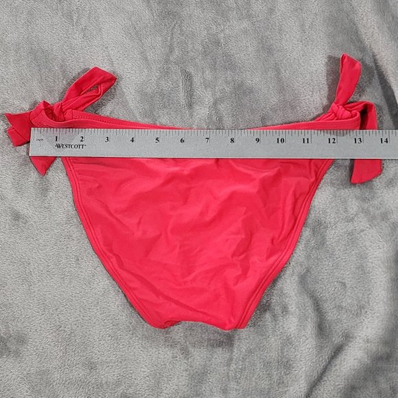 Charm Leaks Womens Swim Bikini Bottom Pink S Soft Solid Lined Side Ties Classic - Picture 6 of 9